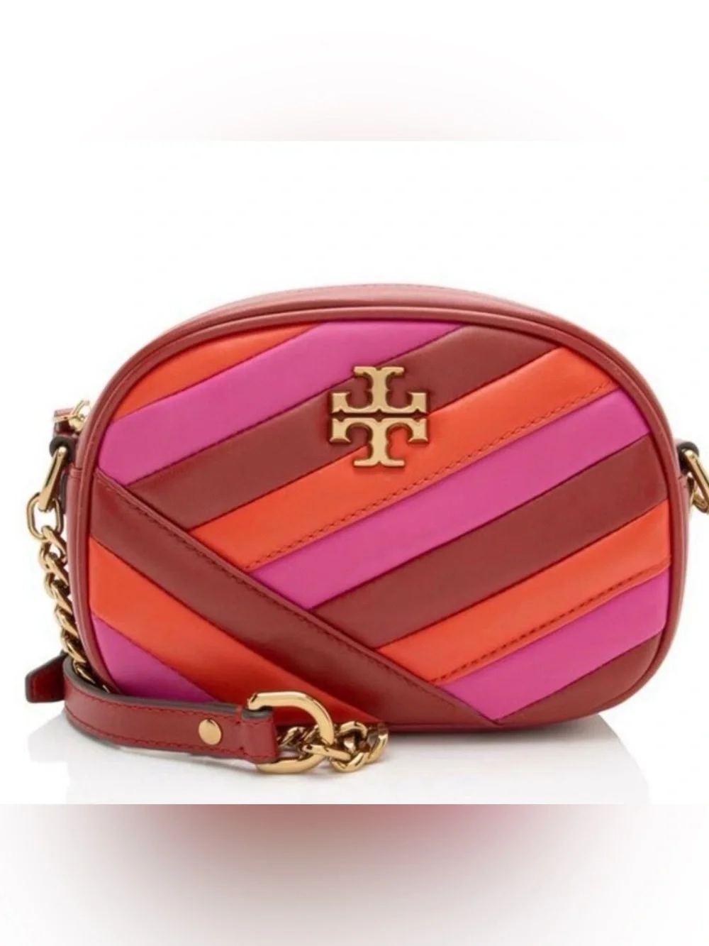 Tory Burch Kira Chevron colorblocka Striped Quilted Crossbody Bag